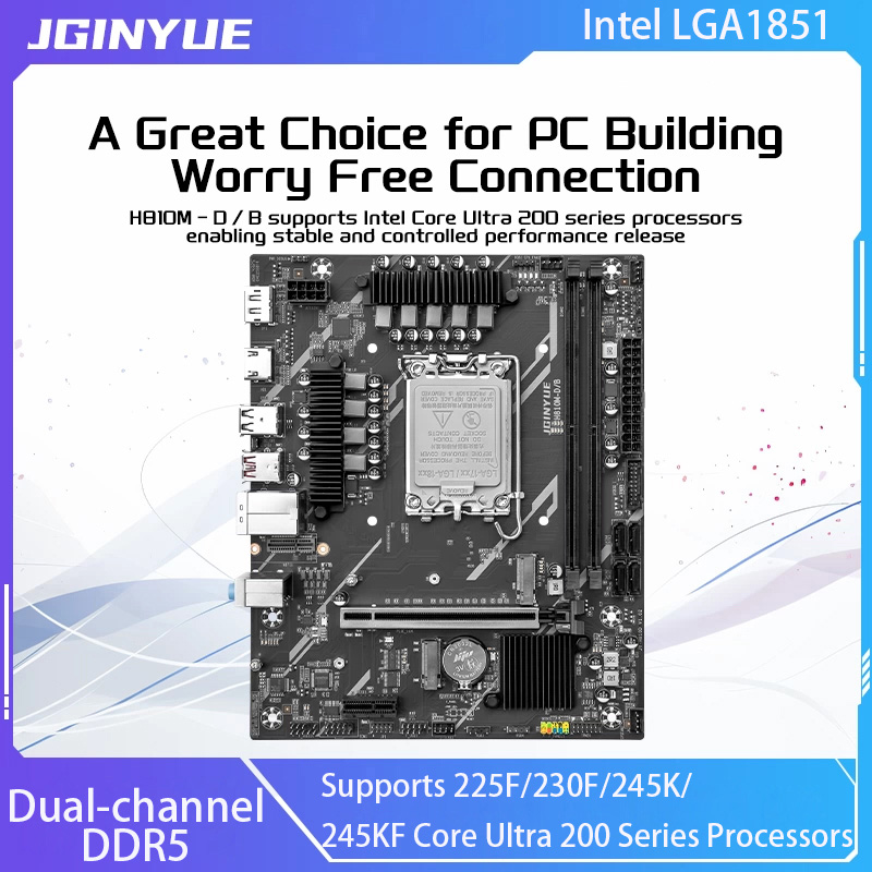 JGINYUE H810 마더보드 인텔 LGA1851 듀 - Ddr5 64Gb 리뷰 및 가격